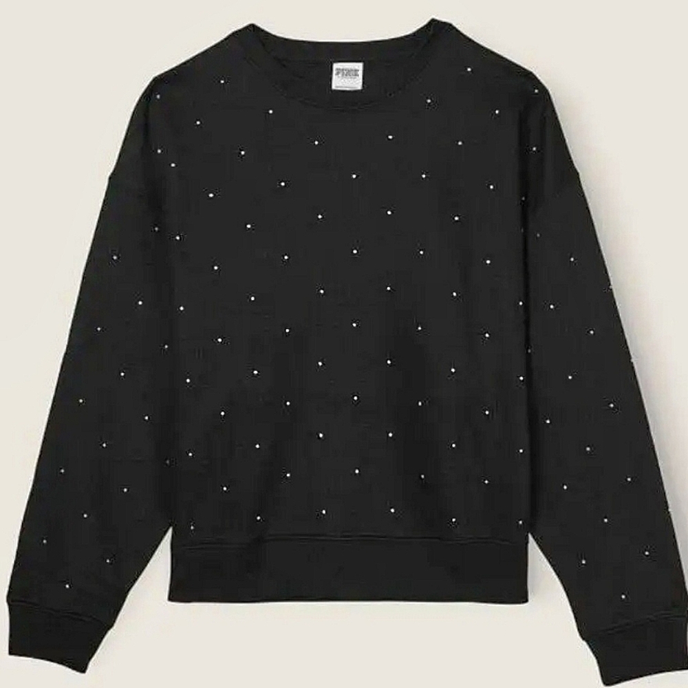 VS Pink - Black Rhinestone Crewneck Sweatshirt